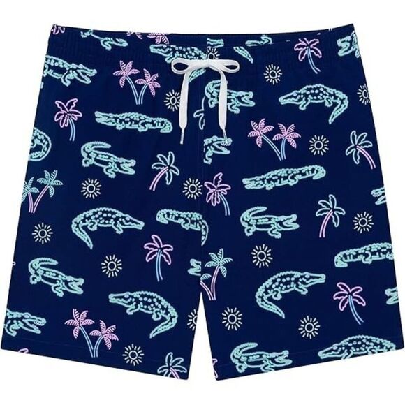 New CHUBBIES - XL - The Neon Glades 7" Inseam Men's Swim Shorts Navy Alig Palms - Picture 7 of 8